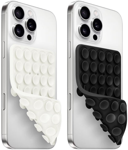 (2 Pack) Silicone Suction Cup Phone Case Mount Double Sided, Sticky Phone Grip with Higher Suction Power for Cell Phone, Hands-Free Phone Accessories for Selfies and Videos, Pink